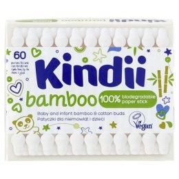 Kindii, patyczki higieniczne dla niemowląt, bamboo 60szt