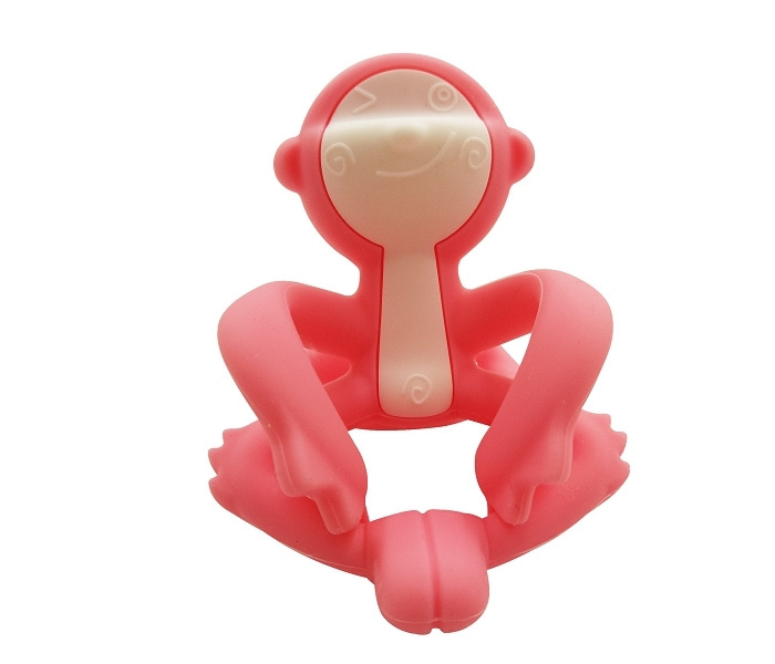 Mombella, gryzak dla niemowląt małpka, pink 3m+