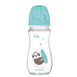 Canpol Babies, butelka szeroka antykolkowa 300ml exotic animals niebieska