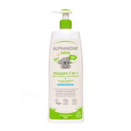 Alphanova Bebe, Organiczny Płyn do Kąpieli dla dzieci 3w1, 500 ml