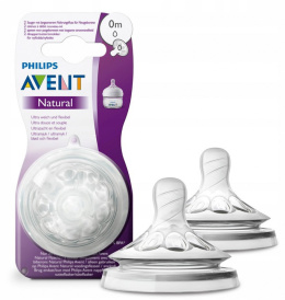 Philips Avent, smoczek do butelki natural 2.0 0m+ first flow