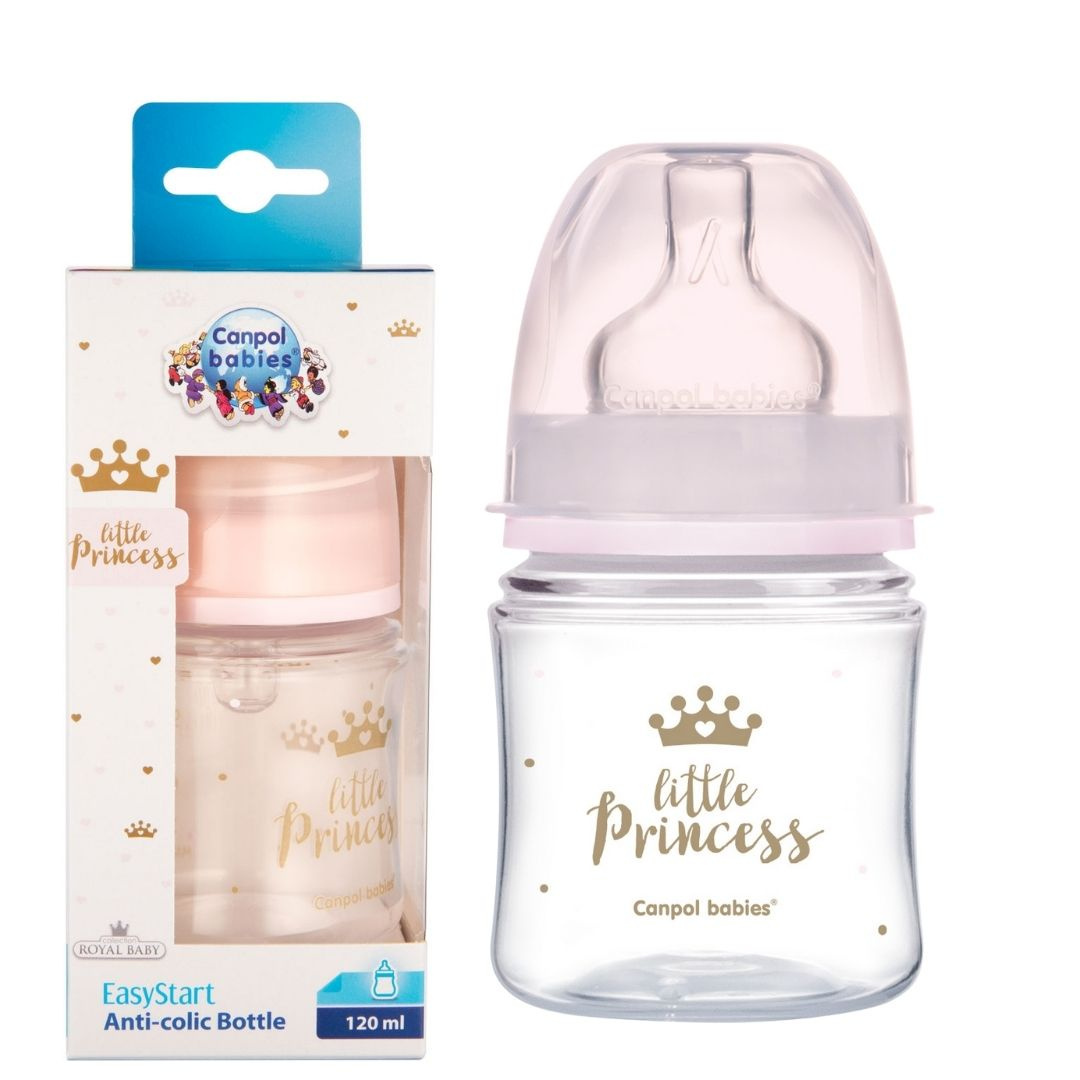 Canpol Babies, Butelka antykolkowa, Royal Baby 120ml różowa