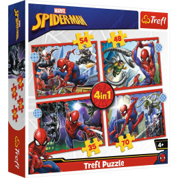 Trefl, puzzle 4w1 4+ Bohaterski Spider-Man