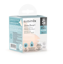 Suavinex, smoczek do butelki zero zero, przepływ adaptacyjny 2szt