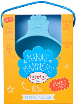 Nana's Manners, miseczka silikonowa z przyssawką, niebieska