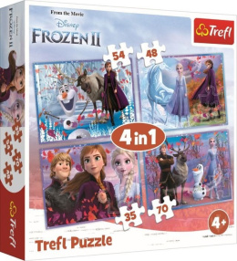 Trefl, puzzle 4w1 4+ Frozen Podróż w nieznane