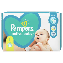 Pampers, active baby rozmiar 1, 2-5kg 43szt