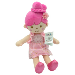 Tulilo, lalka Sonia szmacianka różowa sukienka 30cm