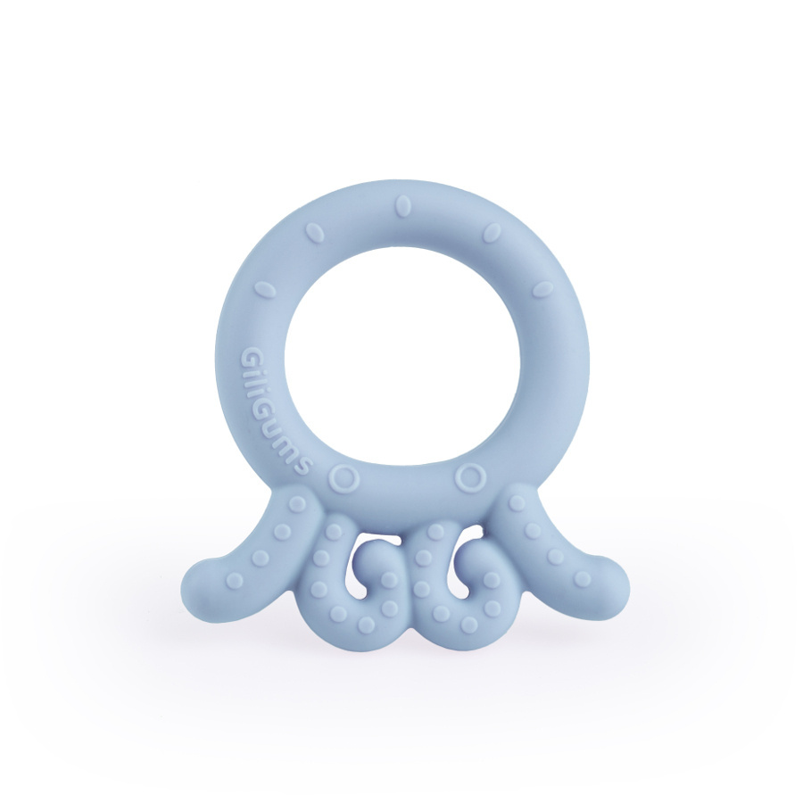 GiliGums, gryzak silikonowy ośmiornica jasnobiebieska 3m+