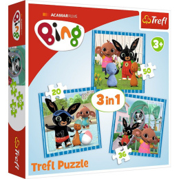Trefl, puzzle 3w1 Zabawy z przyjaciółmi Bing 3+