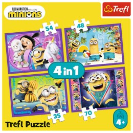 Trefl, puzzle 4w1 4+ W świecie Minionków