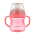 Canpol Babies, kubek z silikonowym ustnikiem FirstCup 150ml, różowy