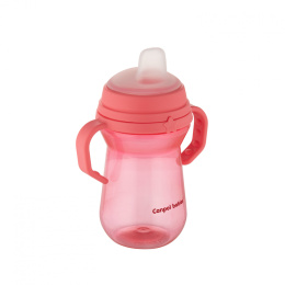 Canpol Babies, kubek z silikonowym ustnikiem FirstCup 250ml, różowy