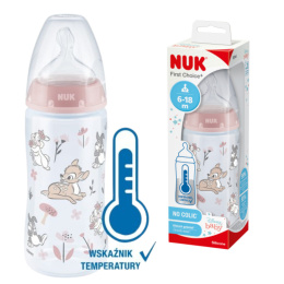 NUK, butelka ze wskaźnikiem temperatury 300ml, disney bambi