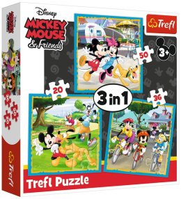 Trefl, Puzzle 3w1 3+ Myszka Miki z przyjaciółmi