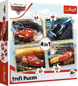 Trefl, puzzle 4w1 4+ Cars Do startu, gotowi, start!