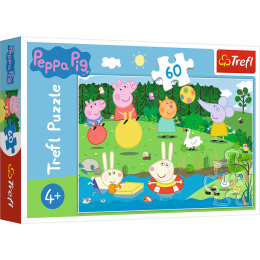 Trefl, puzzle 60el 4+ Wakacyjna zabawa Świnki Peppy