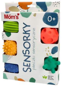 Mom's Care, miękkie piłki sensoryczne, pastelowe 5szt.