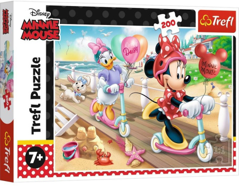 Trefl, puzzle 200el 7+ Minnie na plaży