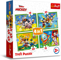 Trefl, Puzzle 4w1 3+ Miki wśród przyjaciół
