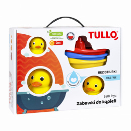 Tullo, zabawki do kąpieli bez dziurki, kaczki i łódeczki