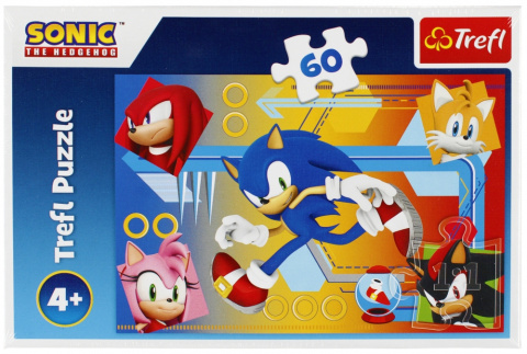 Trefl, Puzzle 60el 4+ Sonic w akcji