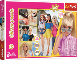 Trefl, Puzzle glitter 100el 5+ Brokatowa Barbie