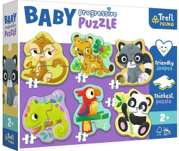 Trefl, puzzle Baby Progressive 2+ Zwierzęta exotic