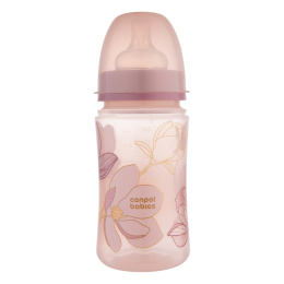 Canpol Babies, butelka antykolkowa EasyStart, GOLD 240ml różowa