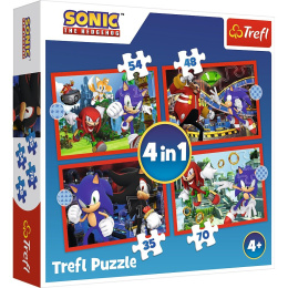 Trefl, puzzle 4w1 4+ Przygody Sonica