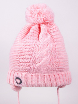 Yo Club, czapka zimowa dziecięca, różowa 38-40cm