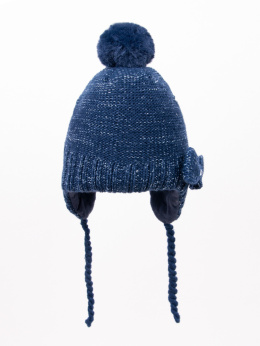 Yo Club, czapka zimowa dziecięca, granatowa wiązana 42-44cm